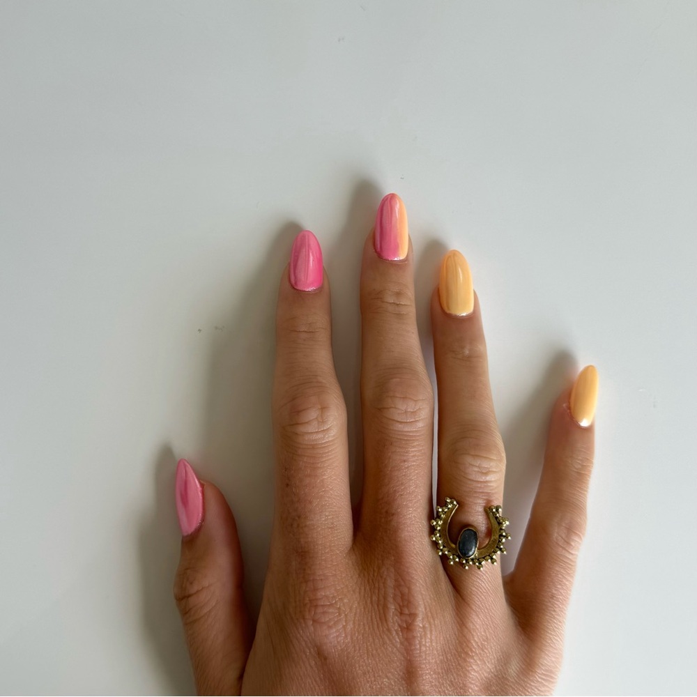 Gold & Blue Crescent Ring